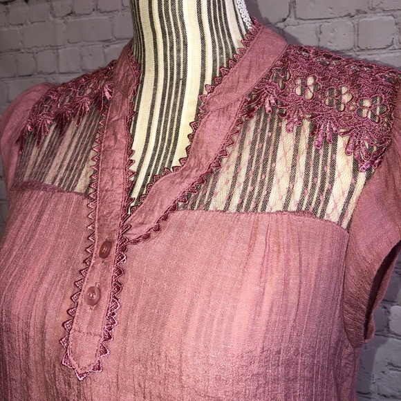 NWOT Sweet Wanderer BOHO mauve blouse - Picture 4 of 8